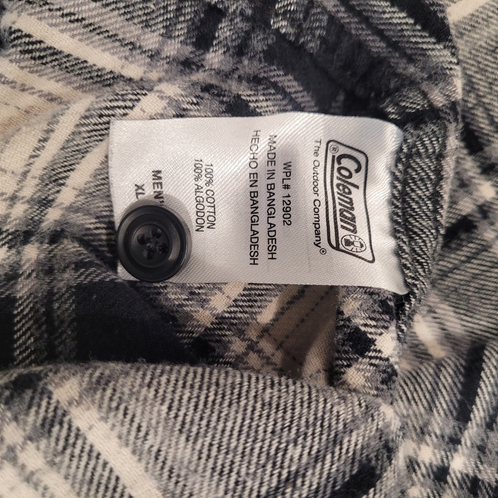 Coleman Blk/Wht Men's XL Flannel - Picture 5 of 6